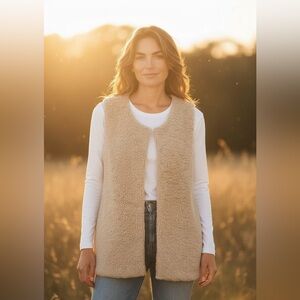 Women's Beige Cozy Vest